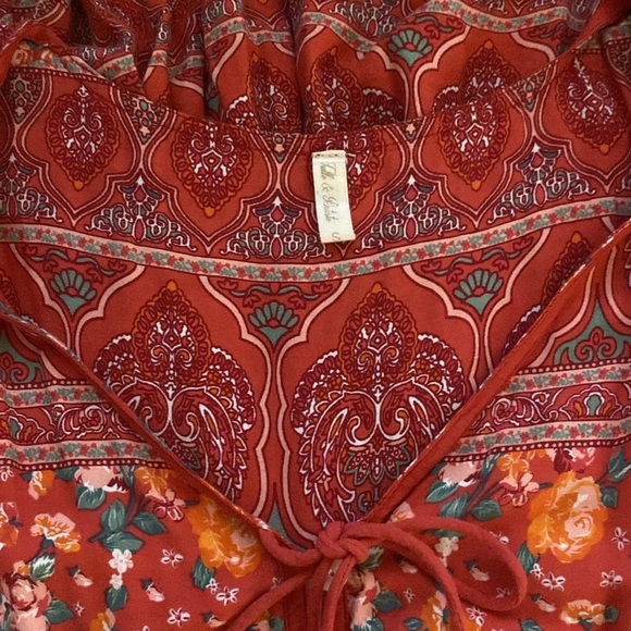 Tulle & Batiste Bohemian gypsy Floral MAXI DRESS - RED size Small Gorgeo… - Picture 5 of 10